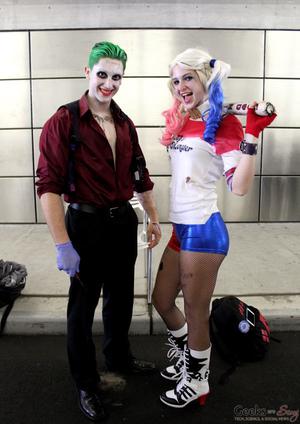 sumptuous harley and joker costume play
