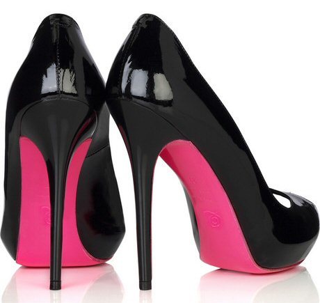 Hot Pink And Black Stilettos