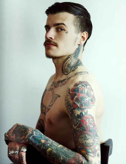 Neck Sleeve Tattoo For Men