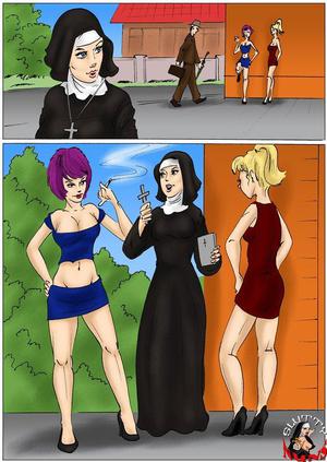 sexually excited nun cartoon