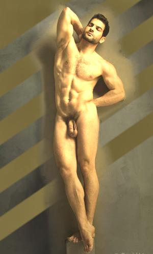 homo masculine nude art model