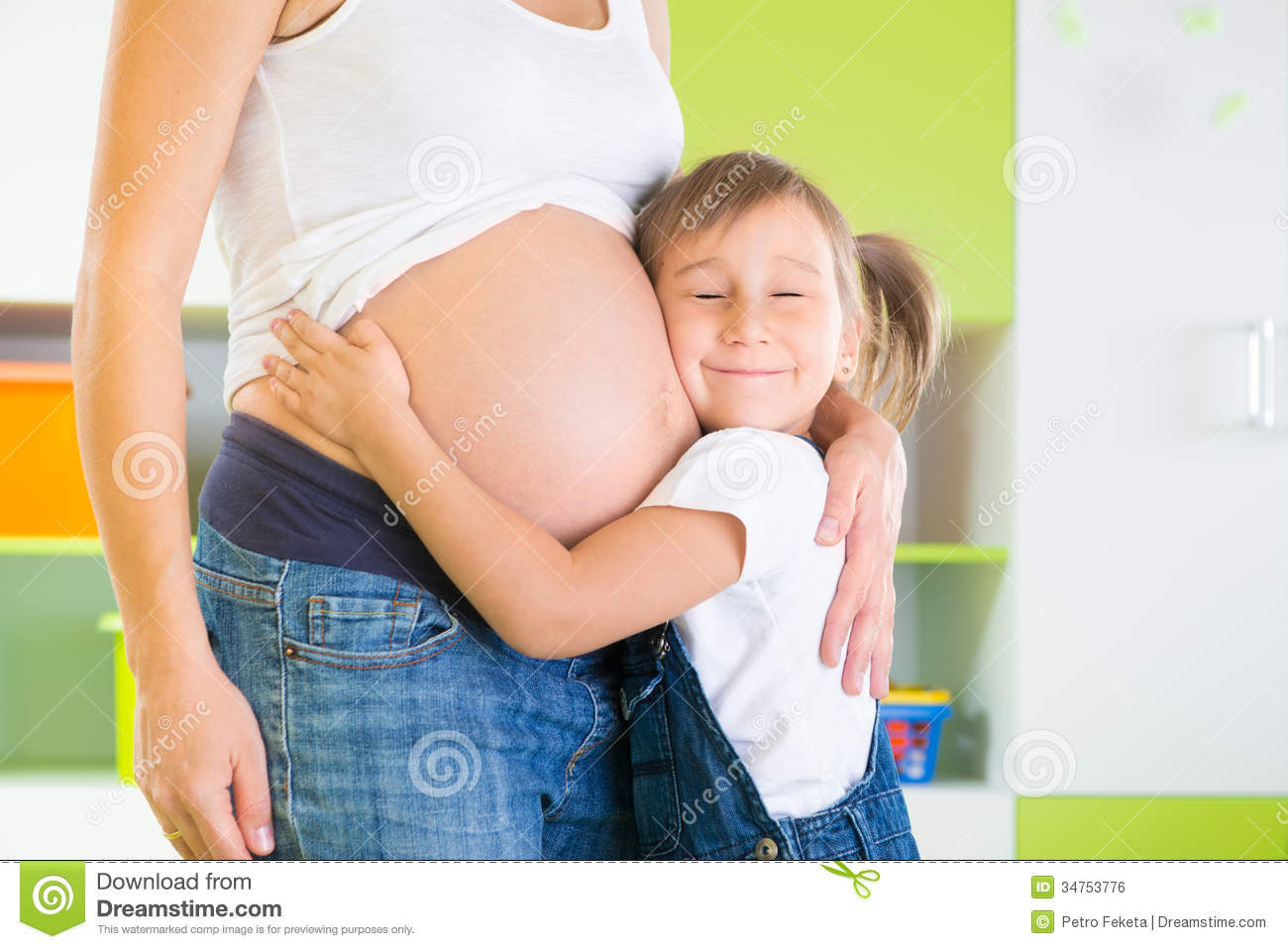 Girl Little Pregnant Mom