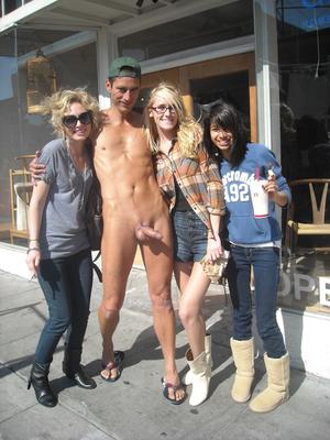 hotties with clothed studs bare public cfnm