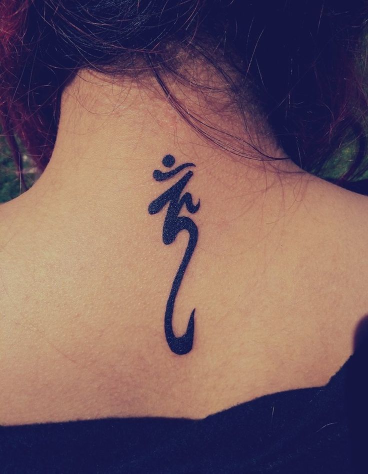 Om Symbol Neck Tattoo