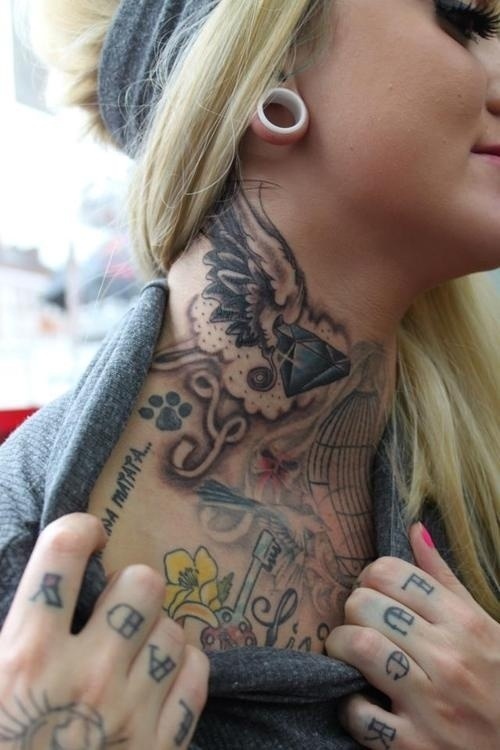 Tattoos On Girls Neck