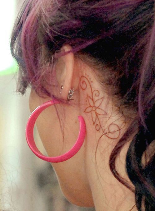 Tattoo Behind Ear Neck