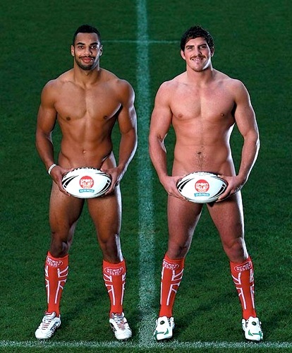 Naked Rugby Players