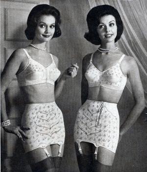 vintage brassiere and girdle ads