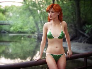 red-haired bathing suit models wallpaper