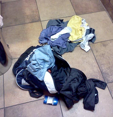 Clothes On Bathroom Floor