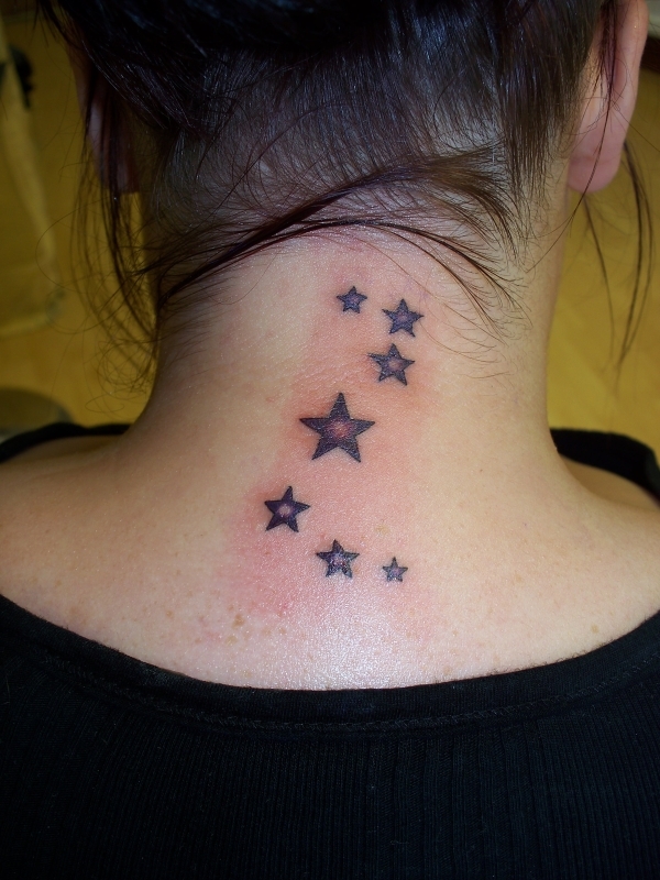 Star Tattoo On Neck