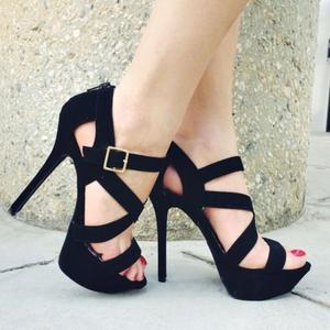 beautiful dark high high-heeled shoes shoes