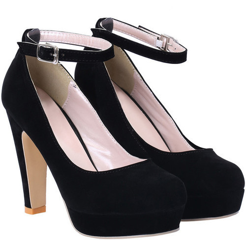 Black High Heels With Ankle Strap