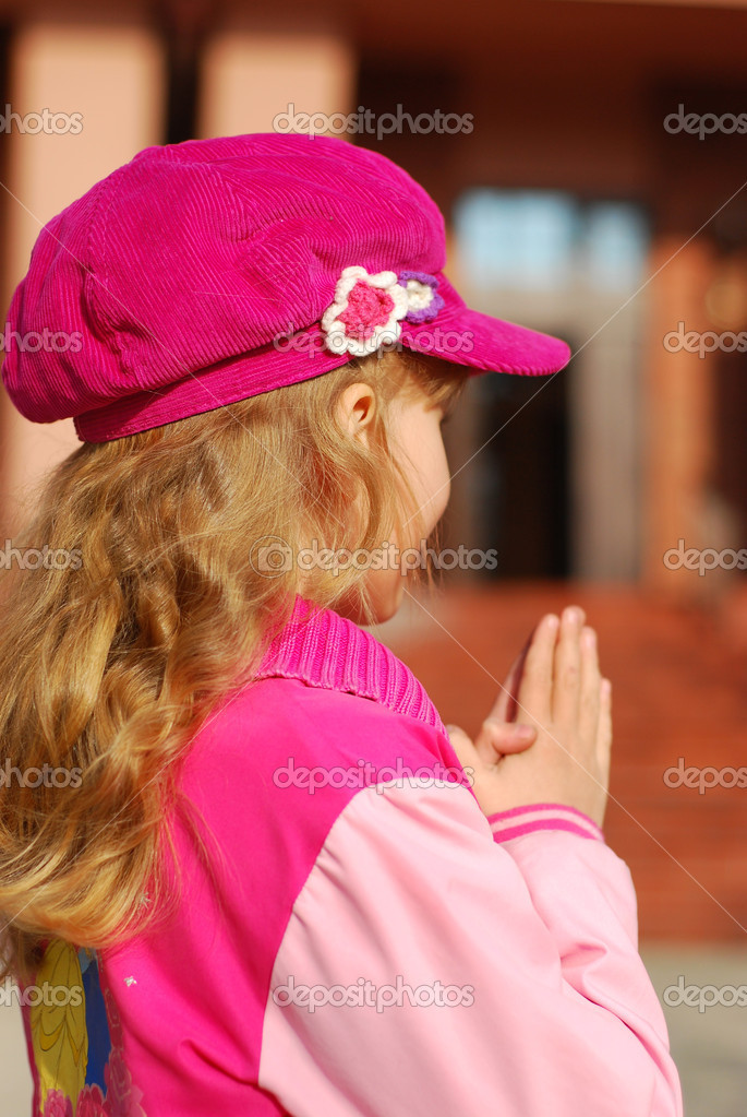 Little Girl Praying Church
