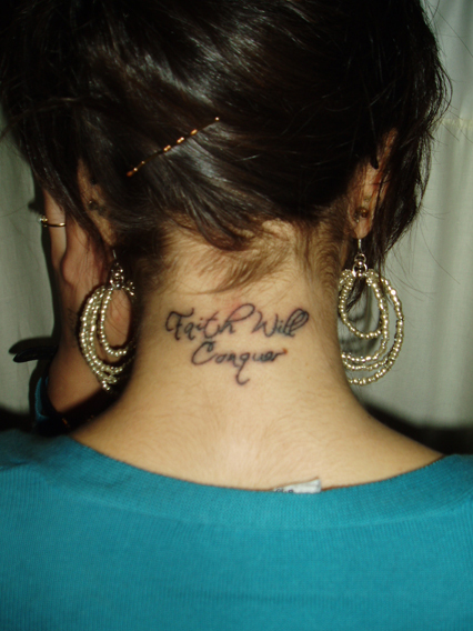 Girl Tattoos On Back Of Neck