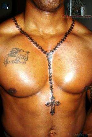 rosary tat on neck