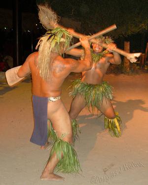 bare polynesian men dancers