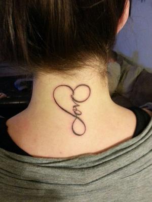 infinity neck tattoos for sweethearts