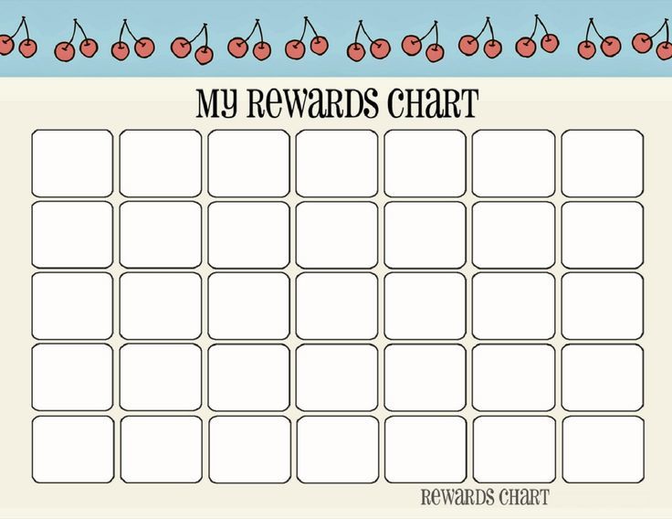 Blank Printable Reward Chart Template