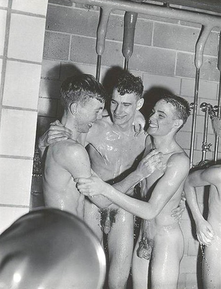 Vintage Naked Boys Locker Room Shower