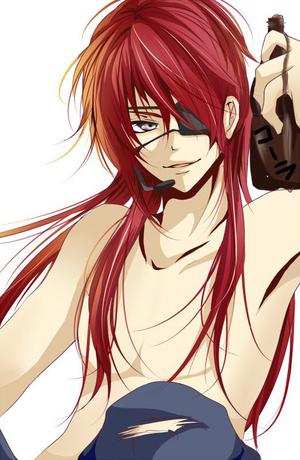 anime stud with lengthy red hair
