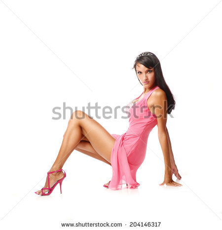 Sexy Girl Sitting On Floor