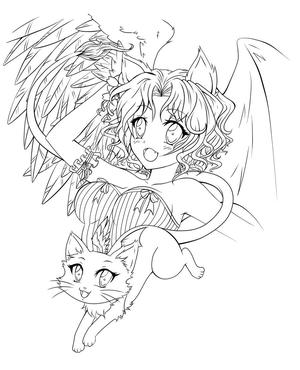 anime gals coloring pages adult