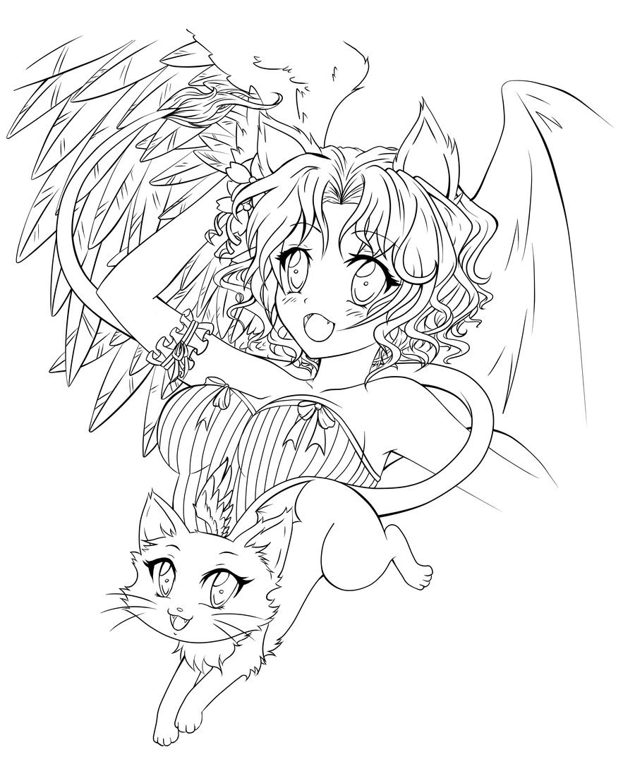 Anime Angels Coloring Pages Adult