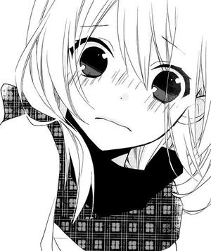 dark and milky anime girl blushing