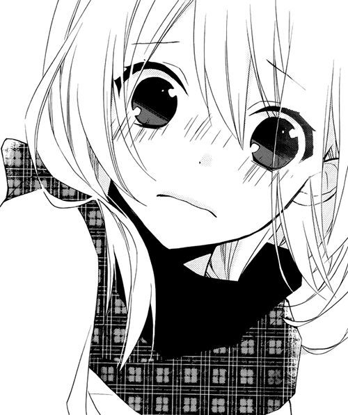 Black And White Anime Girl Blushing